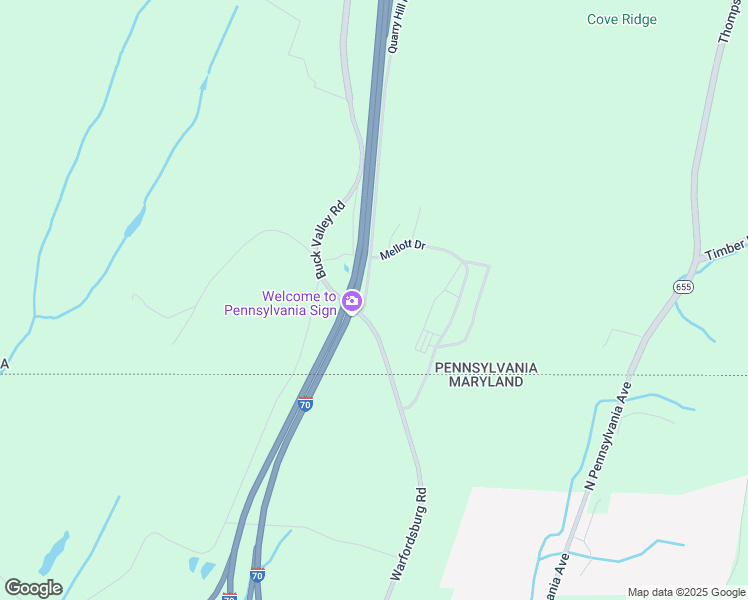 map of restaurants, bars, coffee shops, grocery stores, and more near 14963 Buck Valley Road in Warfordsburg
