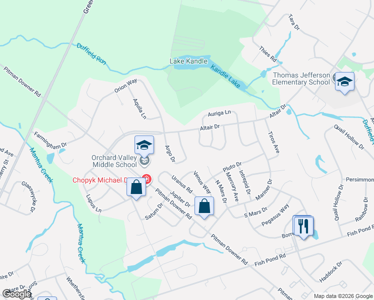 map of restaurants, bars, coffee shops, grocery stores, and more near 10 Argo Drive in Washington Township