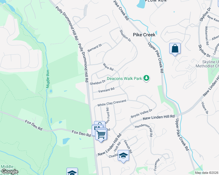 map of restaurants, bars, coffee shops, grocery stores, and more near 25 Vansant Road in Newark