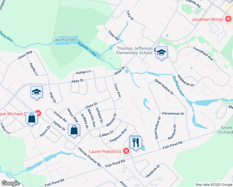 map of restaurants, bars, coffee shops, grocery stores, and more near 22 Tiros Avenue in Washington Township