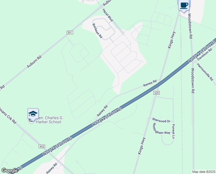 map of restaurants, bars, coffee shops, grocery stores, and more near 81 Rainey Road in Woolwich Township