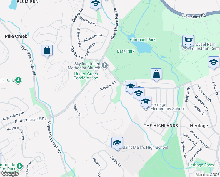 map of restaurants, bars, coffee shops, grocery stores, and more near 3013 Ridgevale Road in Wilmington