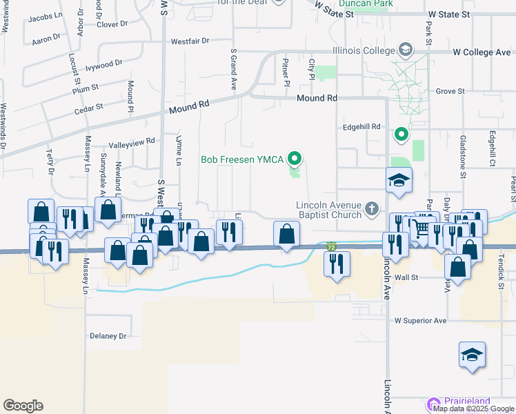 map of restaurants, bars, coffee shops, grocery stores, and more near 17 Sherwood Eddy Drive in Jacksonville