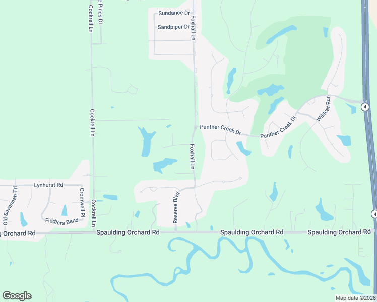 map of restaurants, bars, coffee shops, grocery stores, and more near 4999 Foxhall Lane in Springfield