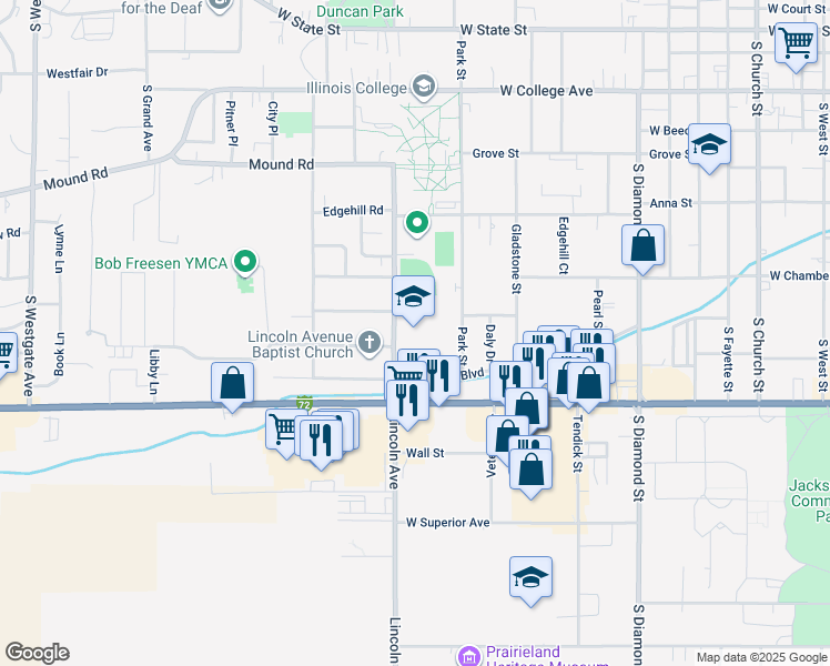 map of restaurants, bars, coffee shops, grocery stores, and more near 664 Lincoln Avenue in Jacksonville