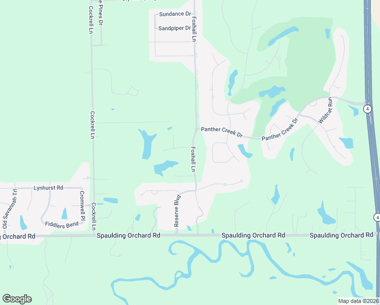 map of restaurants, bars, coffee shops, grocery stores, and more near 4999 Foxhall Lane in Springfield