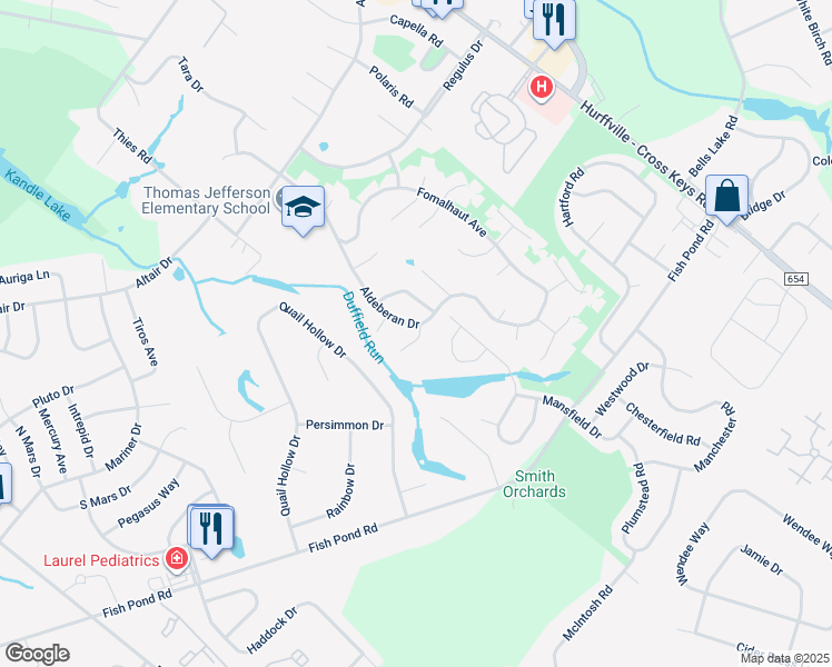 map of restaurants, bars, coffee shops, grocery stores, and more near 364 Aldeberan Drive in Washington Township