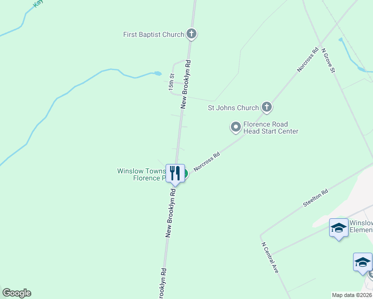 map of restaurants, bars, coffee shops, grocery stores, and more near 166 New Brooklyn Road in Berlin