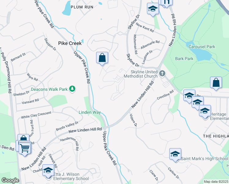 map of restaurants, bars, coffee shops, grocery stores, and more near 5501-31 Limeric Circle in Wilmington