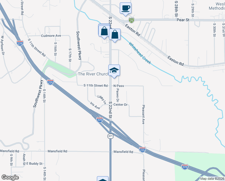 map of restaurants, bars, coffee shops, grocery stores, and more near 4515 South 22nd Street in Saint Joseph