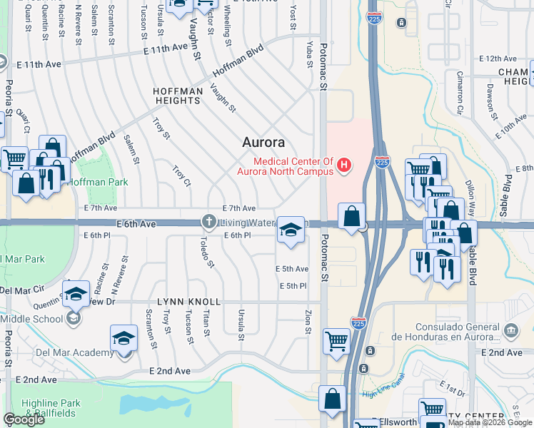 map of restaurants, bars, coffee shops, grocery stores, and more near in 