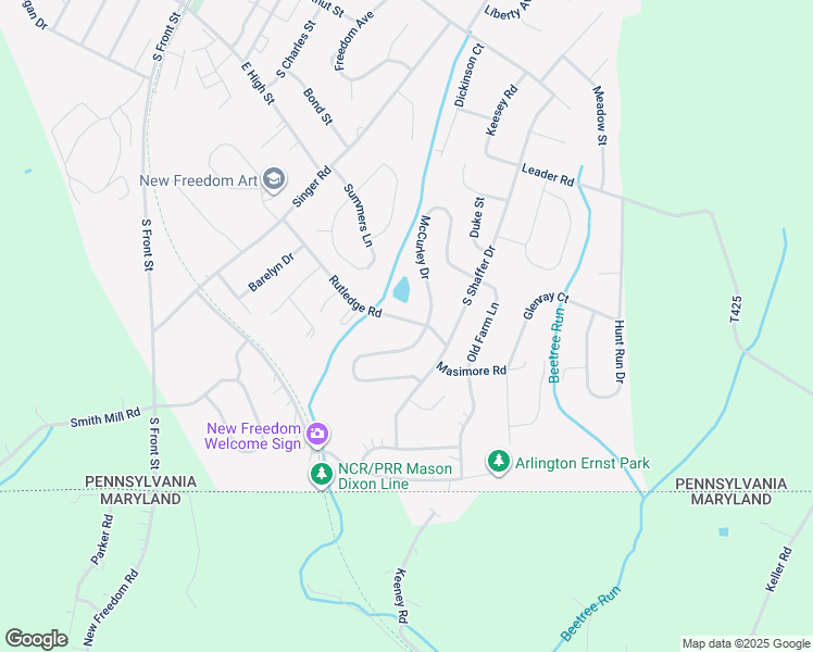 map of restaurants, bars, coffee shops, grocery stores, and more near 406 Rutledge Road in New Freedom