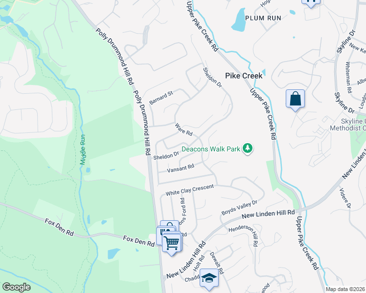 map of restaurants, bars, coffee shops, grocery stores, and more near 20 Higgins Road in Newark