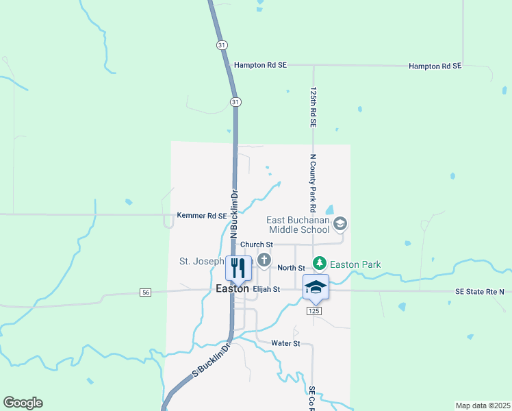 map of restaurants, bars, coffee shops, grocery stores, and more near 459 North Bucklin Drive in Easton