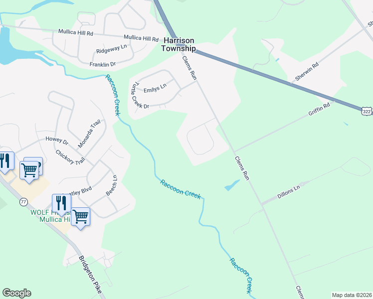 map of restaurants, bars, coffee shops, grocery stores, and more near 120 Salvatore Drive in Harrison Township