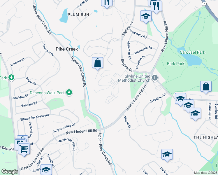 map of restaurants, bars, coffee shops, grocery stores, and more near 5504 Limeric Circle in Wilmington