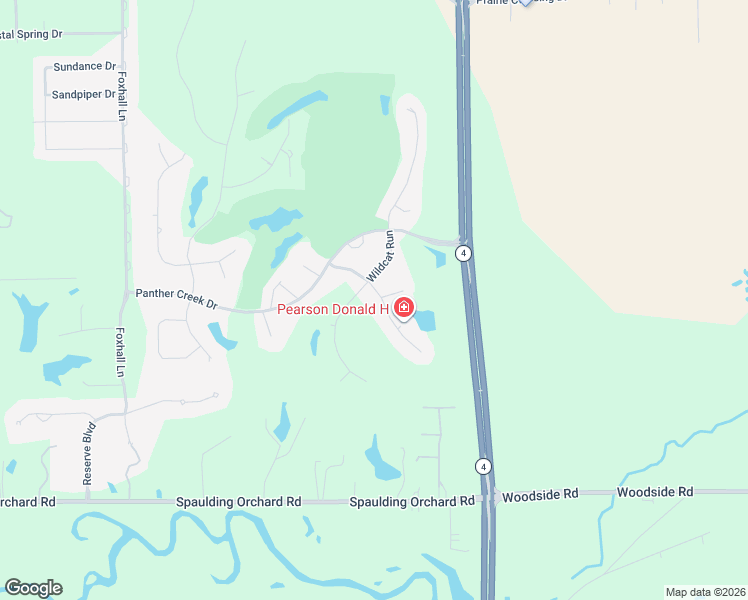 map of restaurants, bars, coffee shops, grocery stores, and more near 5116 Eagle Ridge in Springfield