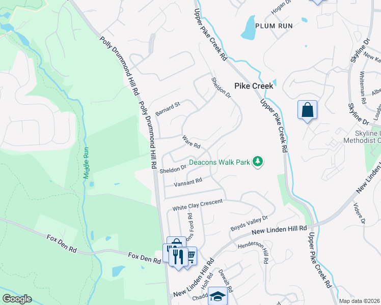 map of restaurants, bars, coffee shops, grocery stores, and more near 20 Higgins Road in Newark
