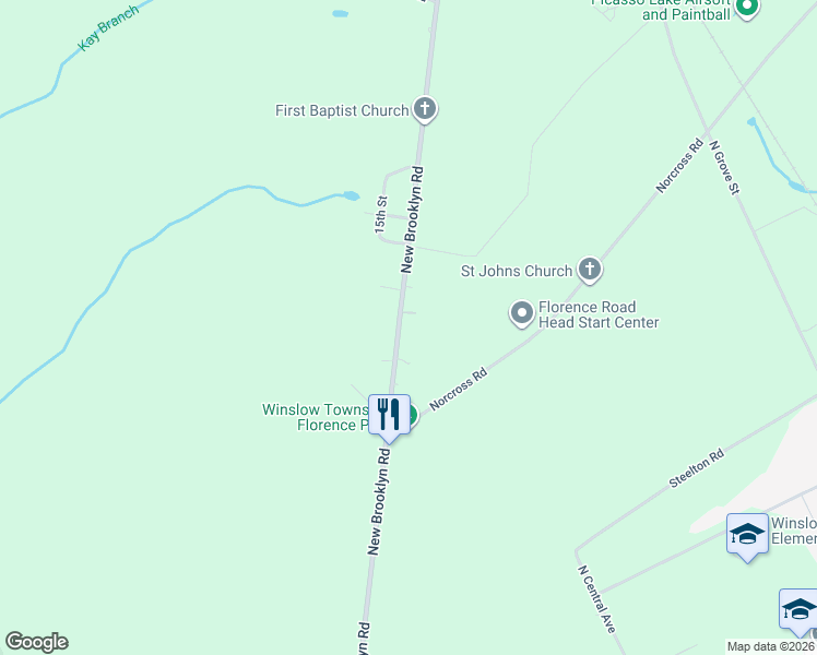 map of restaurants, bars, coffee shops, grocery stores, and more near 166 New Brooklyn Road in Berlin