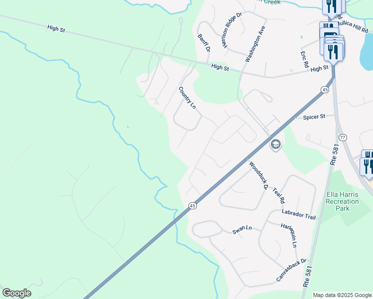 map of restaurants, bars, coffee shops, grocery stores, and more near 101 Hickory Court in Gloucester County