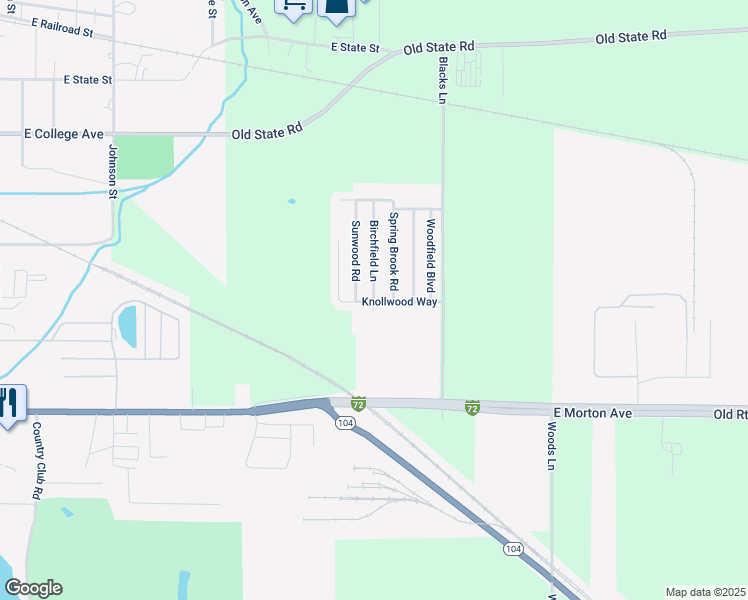 map of restaurants, bars, coffee shops, grocery stores, and more near 103 Birchfield Lane in Jacksonville