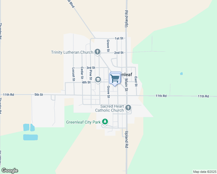 map of restaurants, bars, coffee shops, grocery stores, and more near 408 4th Street in Greenleaf