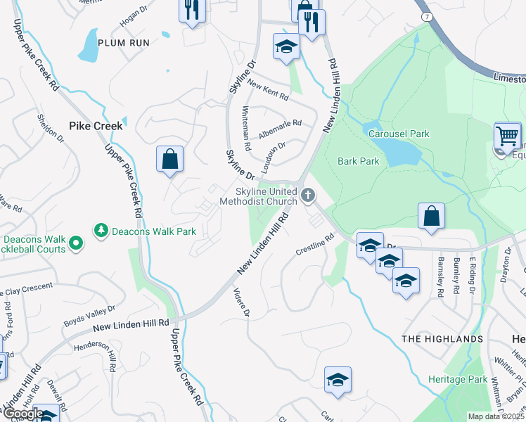 map of restaurants, bars, coffee shops, grocery stores, and more near 5426 Jenmatt Drive in Wilmington