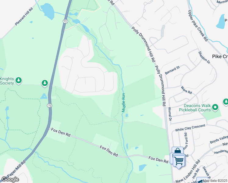 map of restaurants, bars, coffee shops, grocery stores, and more near 209 Robin Redbreast Road in Newark