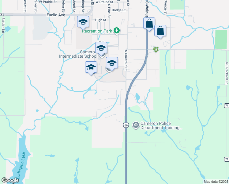 map of restaurants, bars, coffee shops, grocery stores, and more near 1202 Talon Drive in Cameron