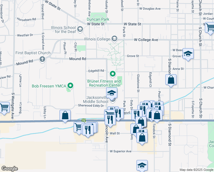 map of restaurants, bars, coffee shops, grocery stores, and more near 664 Lincoln Avenue in Jacksonville