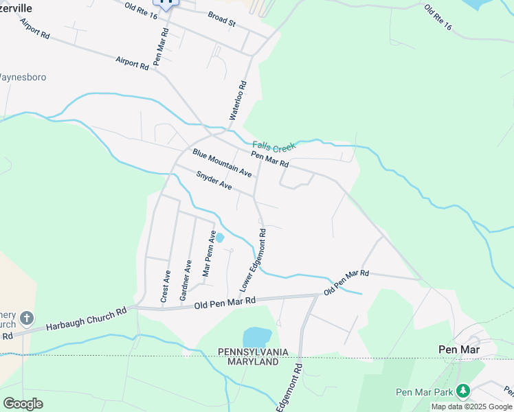 map of restaurants, bars, coffee shops, grocery stores, and more near 13657 Lower Edgemont Road in Waynesboro