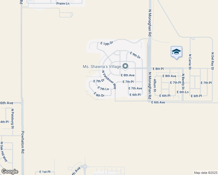 map of restaurants, bars, coffee shops, grocery stores, and more near 27679 East 7th Lane in Aurora