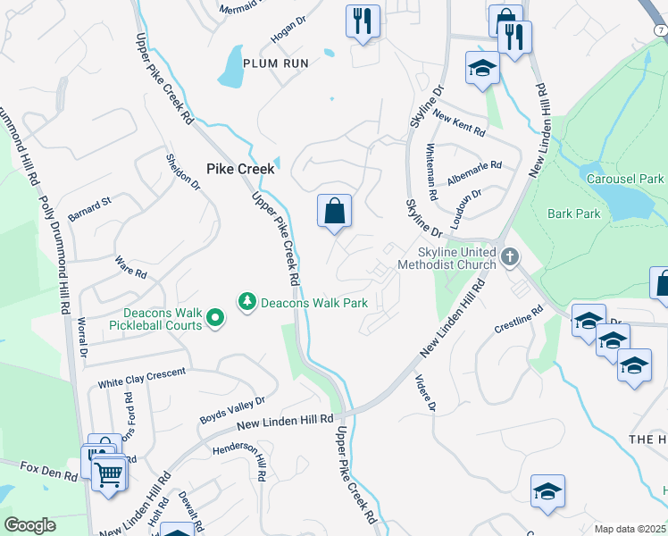 map of restaurants, bars, coffee shops, grocery stores, and more near 4609 Birch Circle in Wilmington
