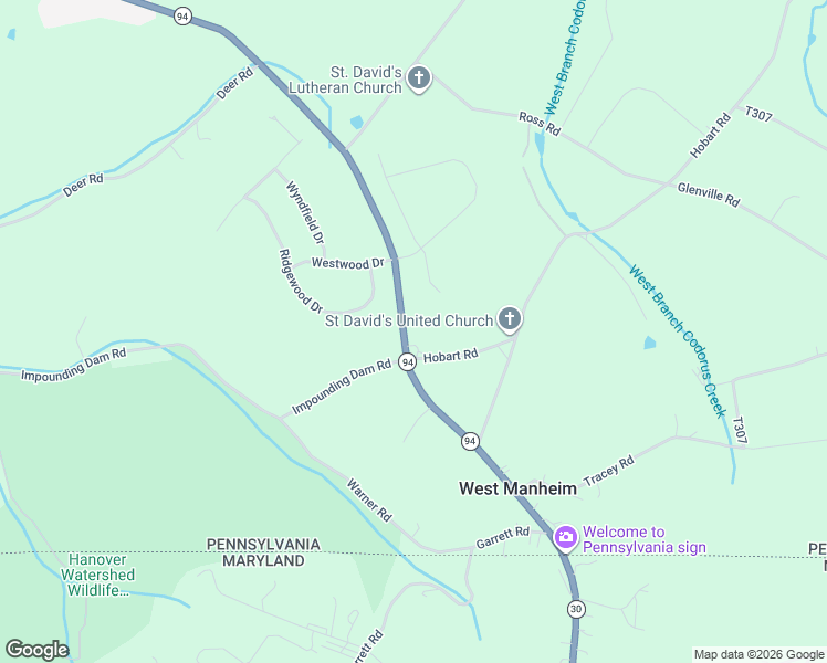 map of restaurants, bars, coffee shops, grocery stores, and more near 3528 Baltimore Pike in Hanover