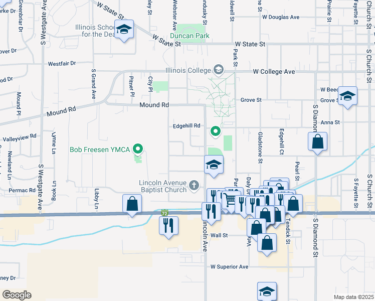 map of restaurants, bars, coffee shops, grocery stores, and more near 9 Baldwin Road in Jacksonville