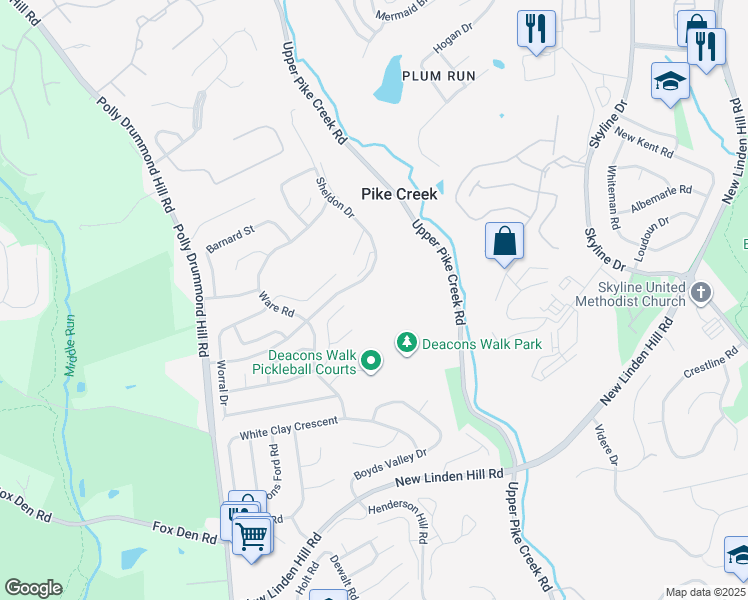 map of restaurants, bars, coffee shops, grocery stores, and more near 2111 Sheldon Drive in Newark