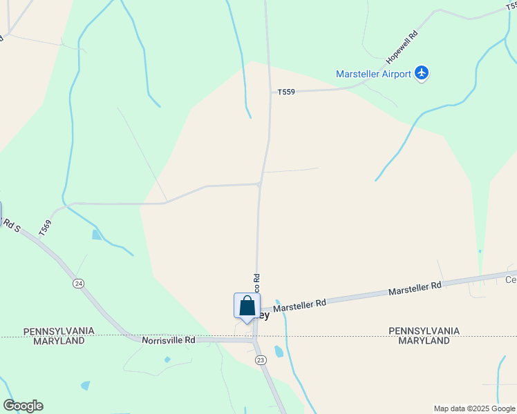 map of restaurants, bars, coffee shops, grocery stores, and more near State Route 2063 in New Park
