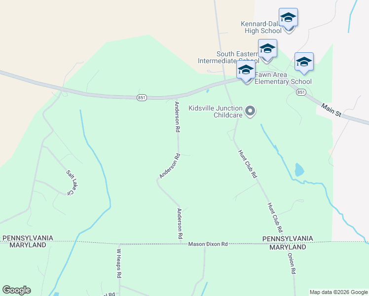 map of restaurants, bars, coffee shops, grocery stores, and more near 127 Anderson Road in Fawn Grove
