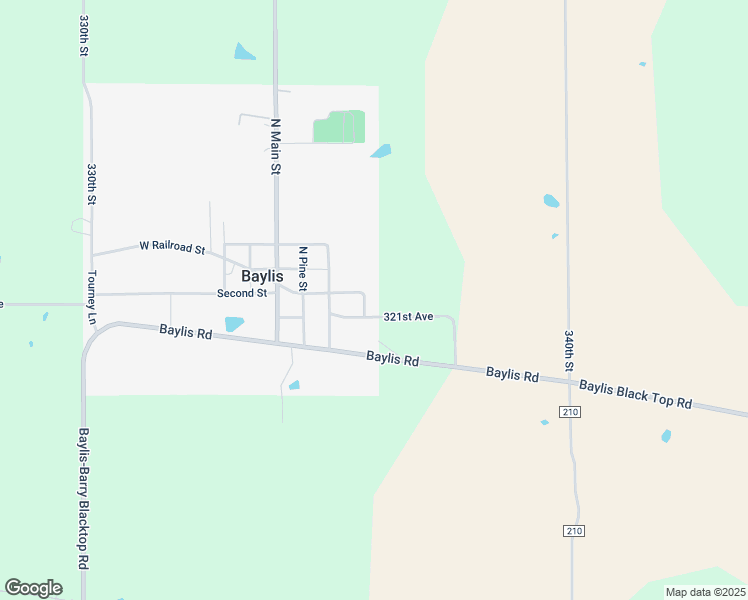 map of restaurants, bars, coffee shops, grocery stores, and more near 1st Street in Baylis