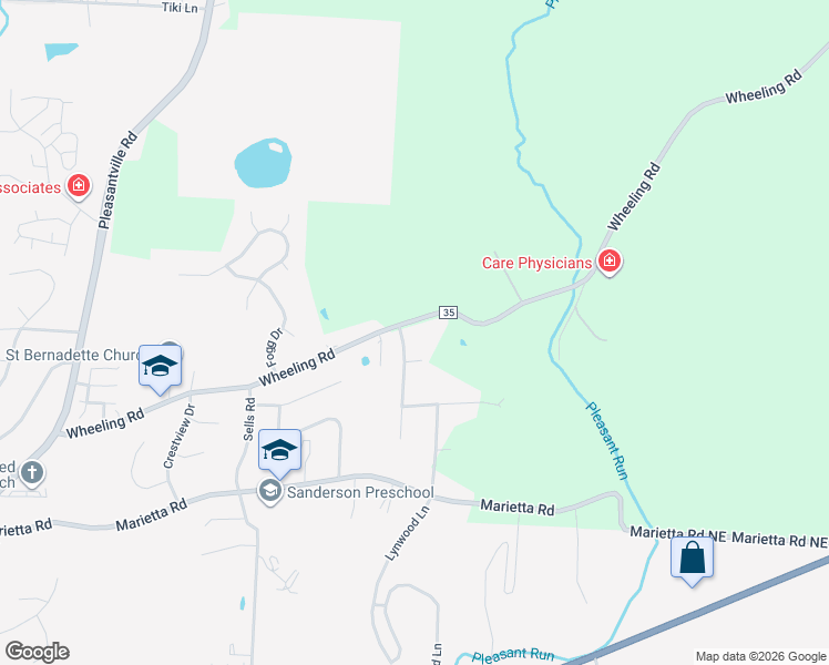 map of restaurants, bars, coffee shops, grocery stores, and more near 365 Orchard View Road Northeast in Lancaster