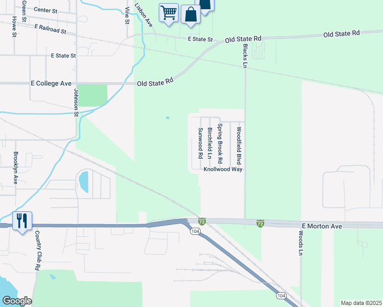 map of restaurants, bars, coffee shops, grocery stores, and more near 107 Prairie Cove in Jacksonville