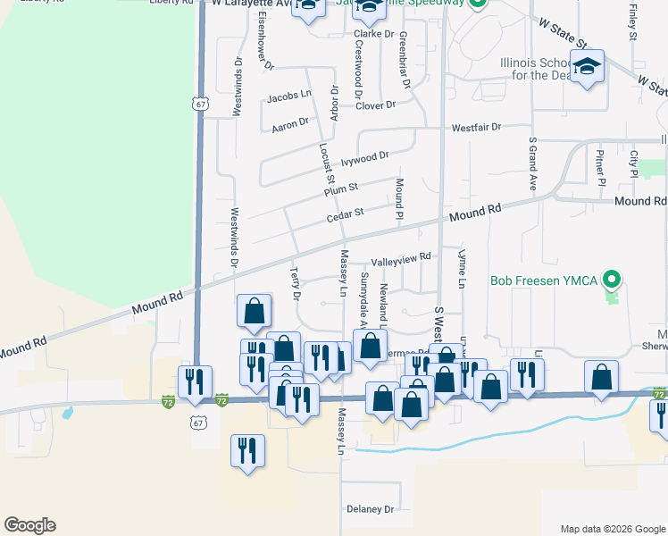 map of restaurants, bars, coffee shops, grocery stores, and more near 2-12 Bellevue Dr in Jacksonville