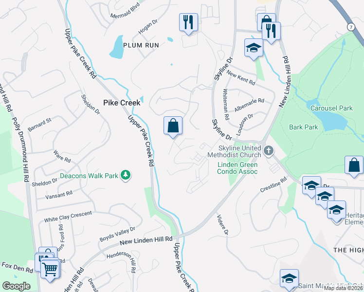 map of restaurants, bars, coffee shops, grocery stores, and more near 4609 Birch Circle in Wilmington