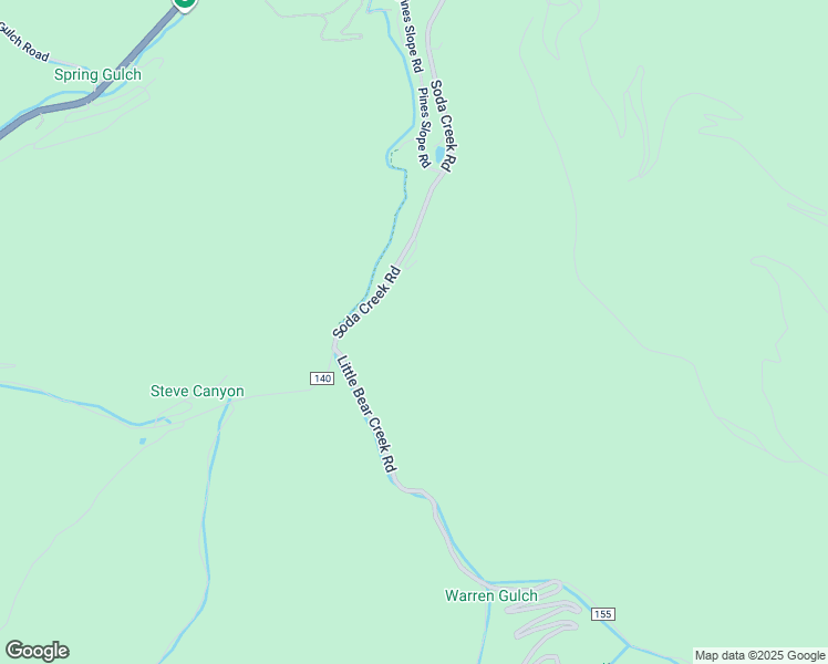 map of restaurants, bars, coffee shops, grocery stores, and more near 976 Soda Creek Road in Idaho Springs