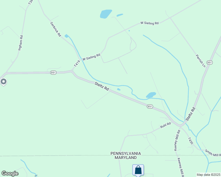 map of restaurants, bars, coffee shops, grocery stores, and more near 3858 Steltz Road in New Freedom