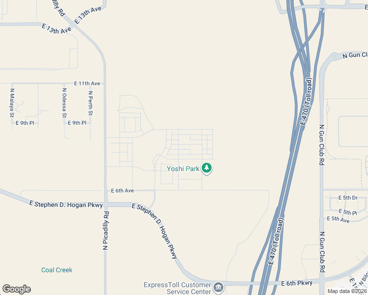 map of restaurants, bars, coffee shops, grocery stores, and more near 22383 East 6th Avenue in Aurora