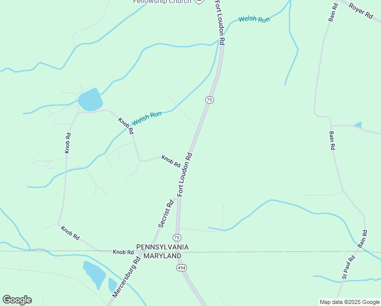 map of restaurants, bars, coffee shops, grocery stores, and more near 14570 Fort Loudon Road in Mercersburg