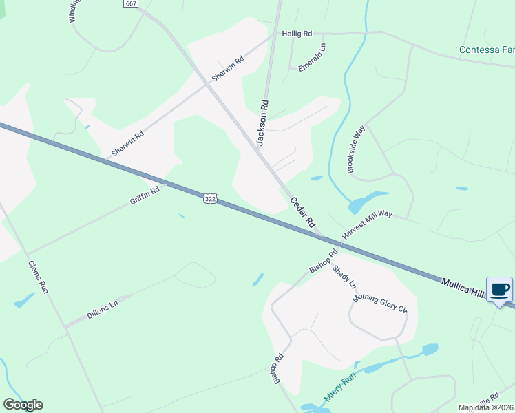 map of restaurants, bars, coffee shops, grocery stores, and more near 351 Mullica Hill Road in Mullica Hill
