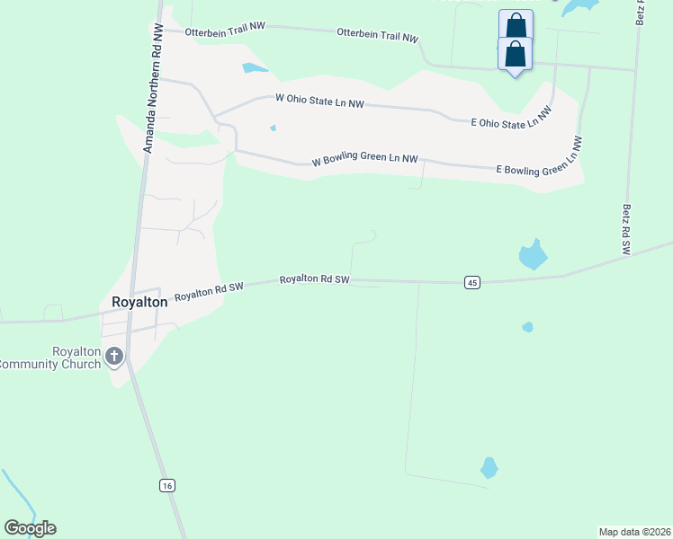 map of restaurants, bars, coffee shops, grocery stores, and more near 8220 Royalton Road Southwest in Lancaster