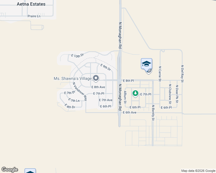 map of restaurants, bars, coffee shops, grocery stores, and more near 826 White Crow Street in Aurora